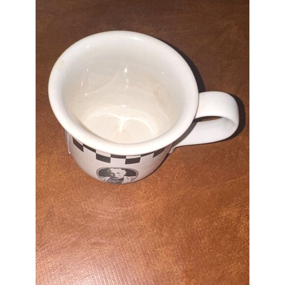 Mary See Vintage-Inspired Ceramic Coffee Mug With Black Checkerboard Design - Picture 2 of 5